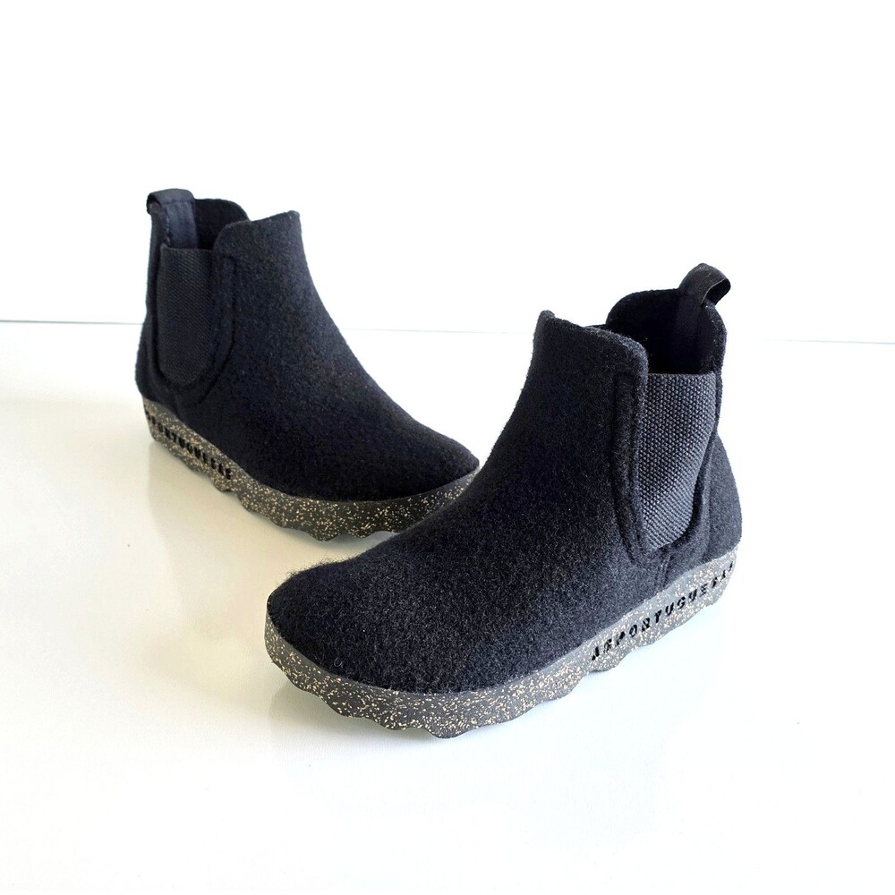ASPORTUGUESAS Caia Black Felt Chelsea Ankle Boots Women's 37 6 6.5